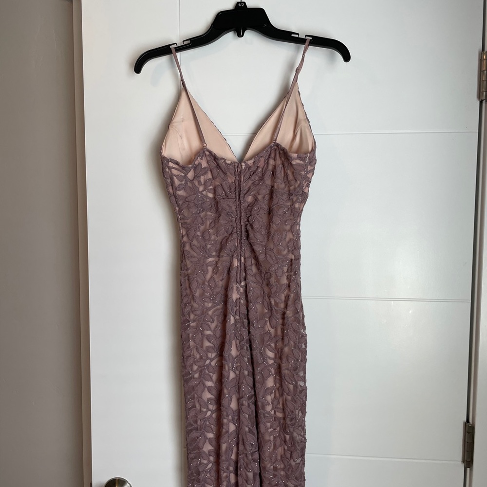 Beautiful flattering violet purple nude fitted sparkling prom dress worn once - Picture 3 of 5